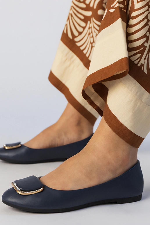 Balerinas femininas azul-marinho com...