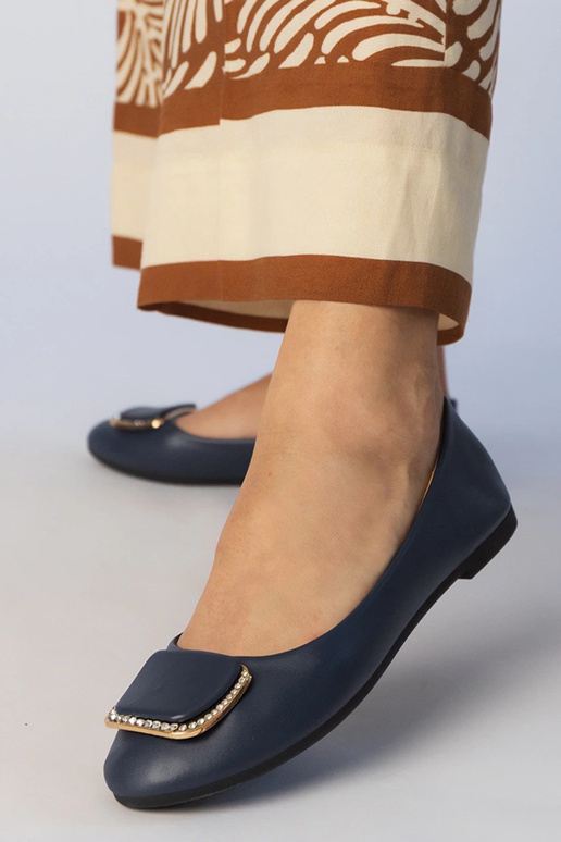 Balerinas femininas azul-marinho com...