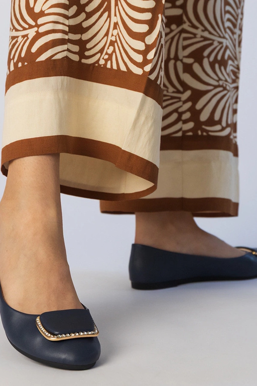 Balerinas femininas azul-marinho com...