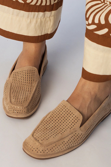 Mocassins bege em couro... 2