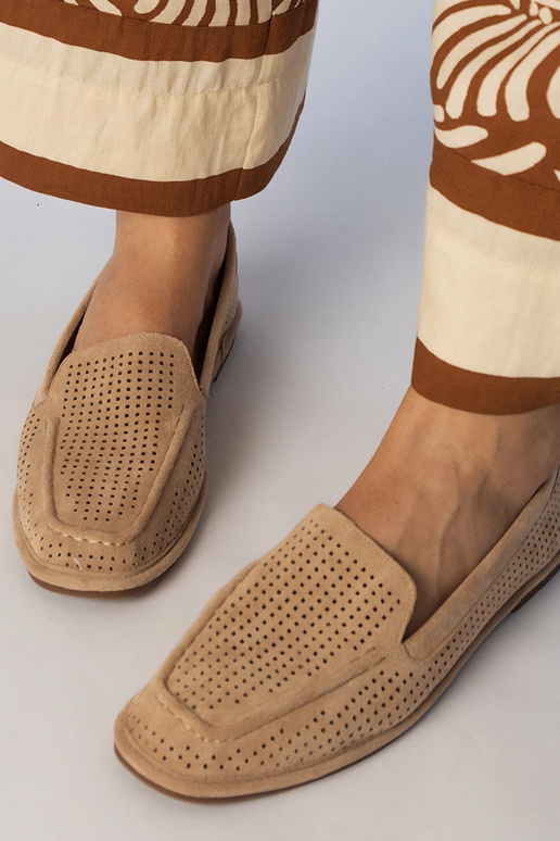 Mocassins bege em couro sintético,...