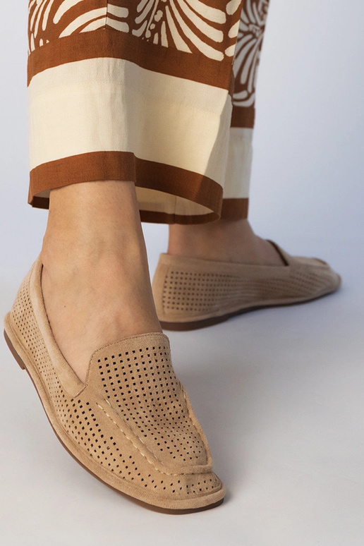 Mocassins bege em couro sintético,...