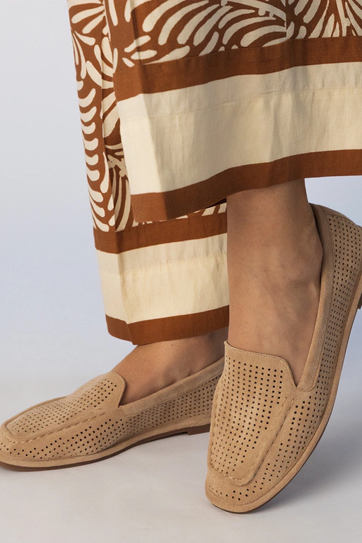 Mocassins bege em couro sintético,...