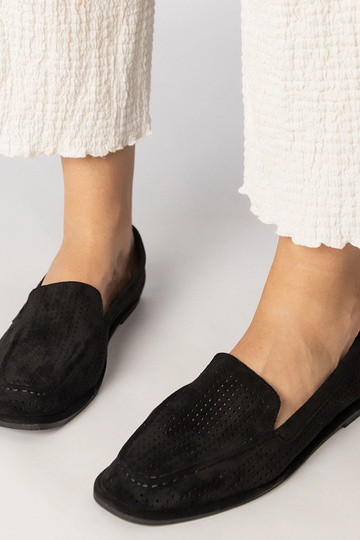 Mocassins pretos de camurça ecológica, "Stanila" 2