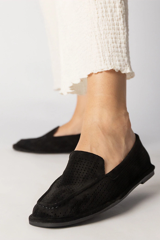 Mocassins pretos de camurça...