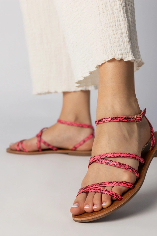 Sandálias rosas de sola plana, "Kates"