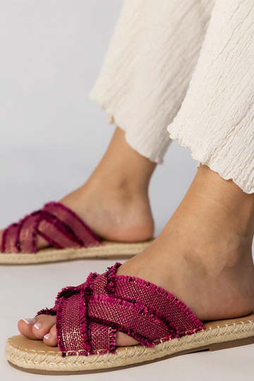 Chinelas tipo espadrilha rosas, "Berunda"
