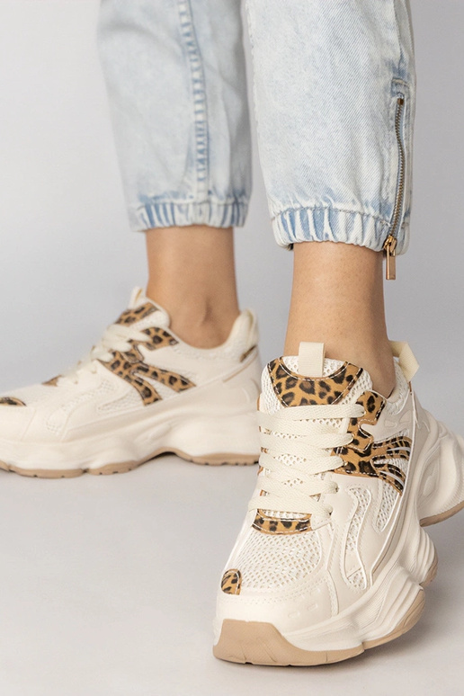 Tênis femininos cor areia com detalhe...