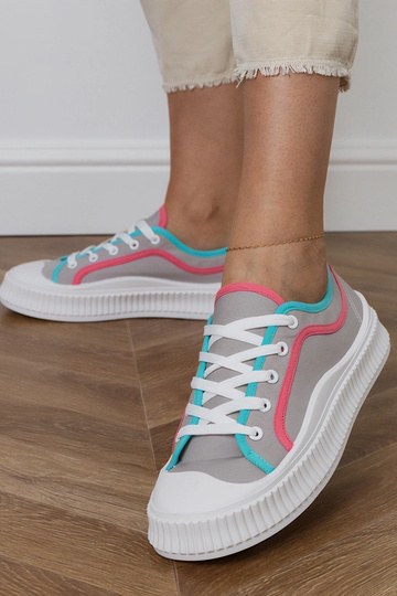 Sapatos femininos cinzas com plataforma, "Salis" 2