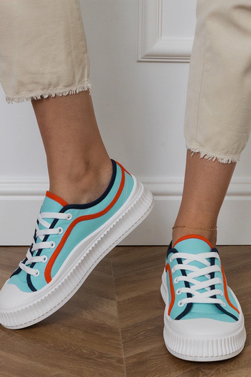 Sapatos femininos azuis com plataforma, "Salis" 2