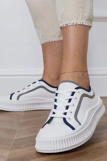 Sapatos femininos brancos com plataforma, "Salis"
