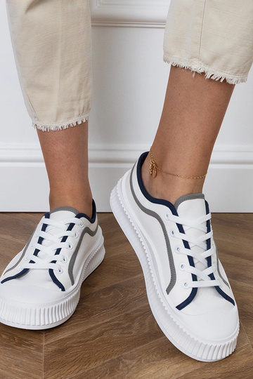 Sapatos femininos brancos com plataforma, "Salis" 2