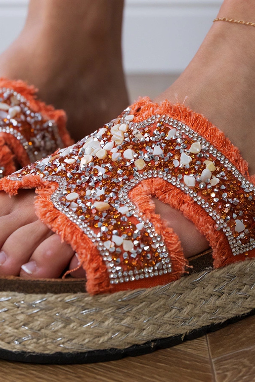 Chinelos laranja estilo espadrilha... Chinelos laranja estilo espadrilha...
