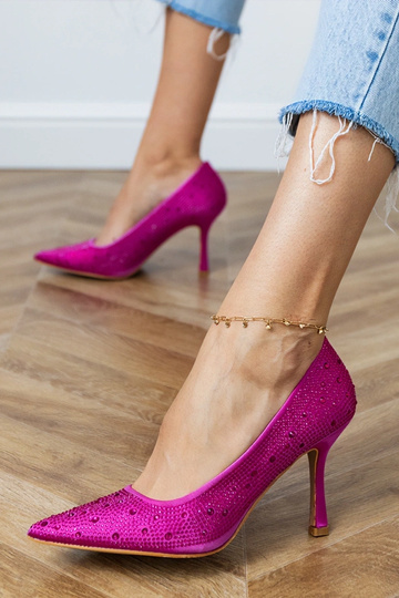 Sandálias de seda rosas com... 2