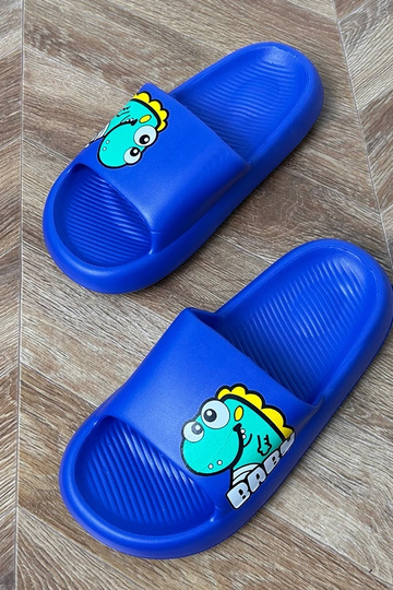 Chinelo infantil azul com estampas Milos 2