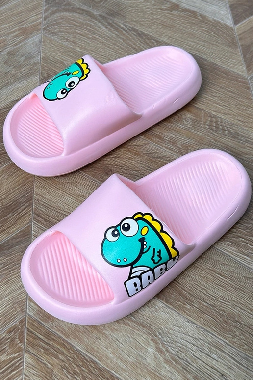 Chinelo infantil rosa com estampas Milos