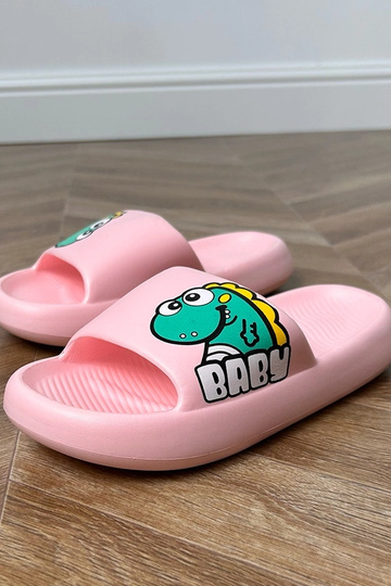 Chinelo infantil rosa com estampas Milos 2