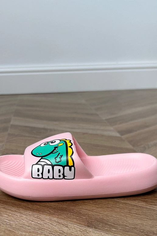 Chinelo infantil rosa com estampas Milos