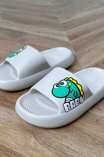 Chinelo infantil cinza com estampas Milos