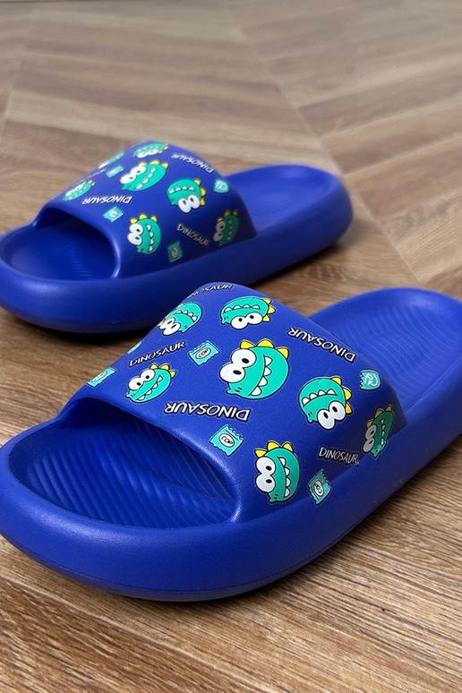 Chinelo infantil azul com estampas Dinos