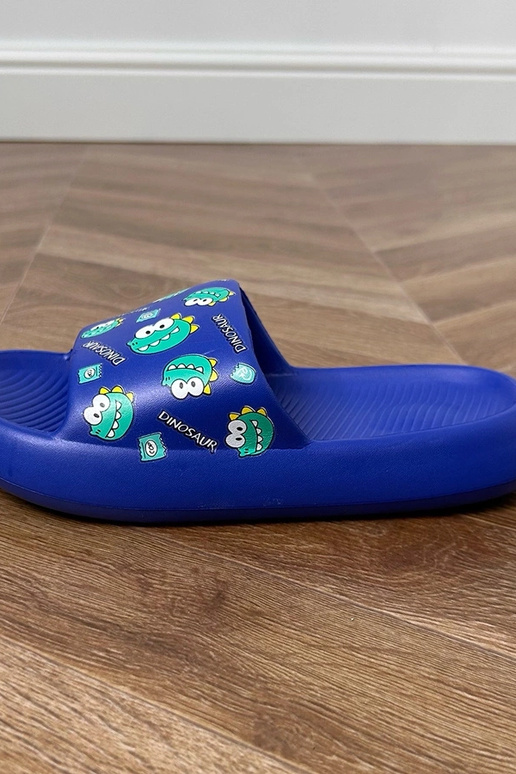 Chinelo infantil azul com estampas Dinos