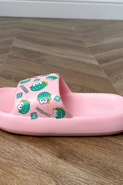 Chinelo infantil rosa com estampas Dinos