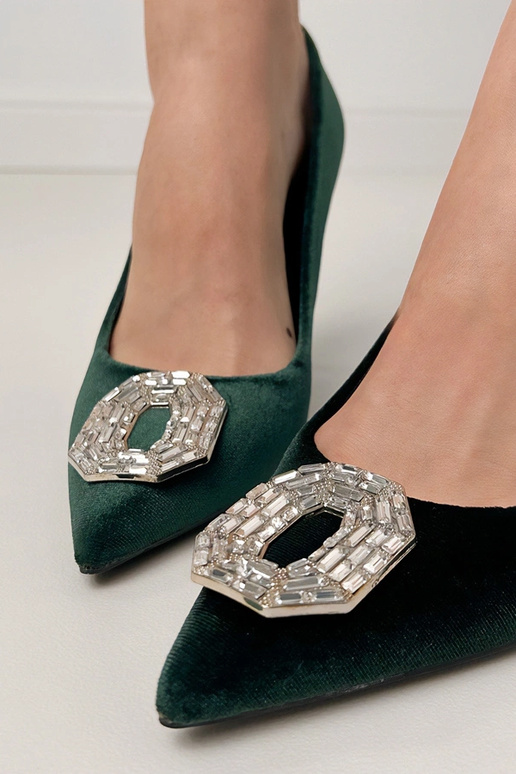 Sandálias de salto agulha verdes com...