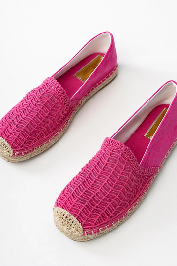 Espadrilhas rendadas rosas na plataforma Plevis 2