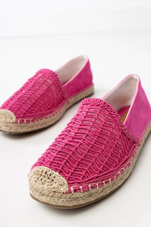 Espadrilhas rendadas rosas na...