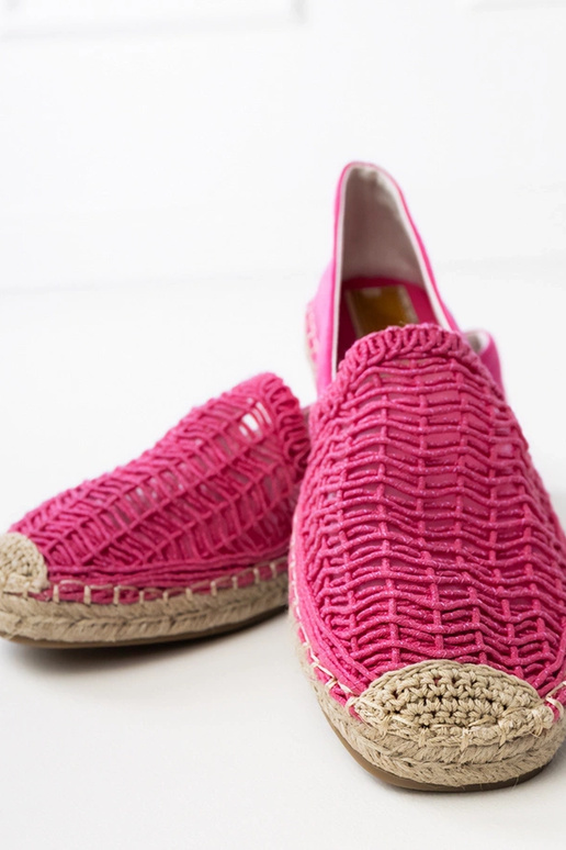 Espadrilhas rendadas rosas na...