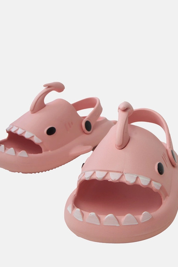 Chinelos infantis rosas com motivos de tubarão Tossi 2