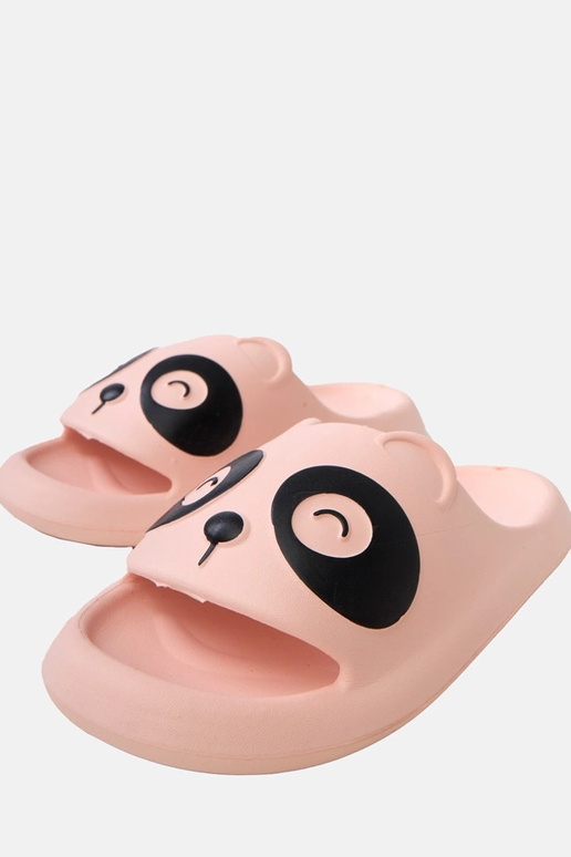 Chinelos infantis rosas com motivos... Chinelos infantis rosas com motivos...