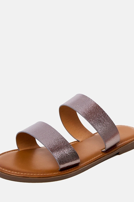 Chinelos femininos cinzas com tiras...