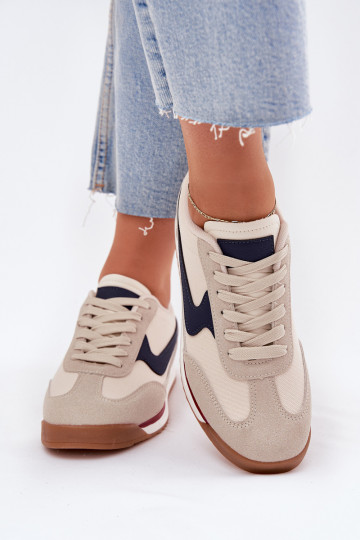 Tênis femininos bege modelo “Sneakers” “Zerina”