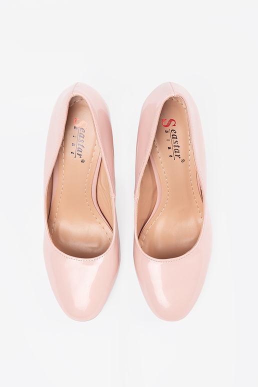 Sapatos de salto alto laqueados rosa