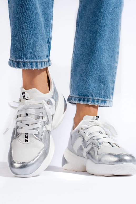 Shelovet sapatos modelo tênis cor prata Shelovet sapatos modelo tênis cor prata