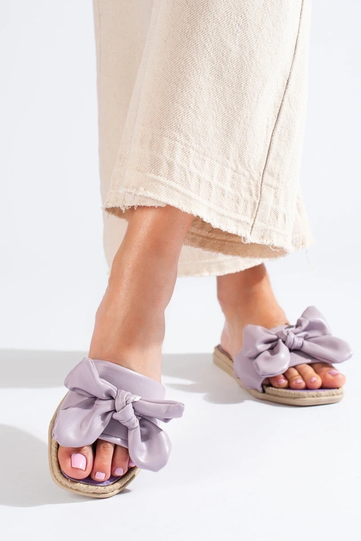 Chinelos com fita Shelovet cor roxa