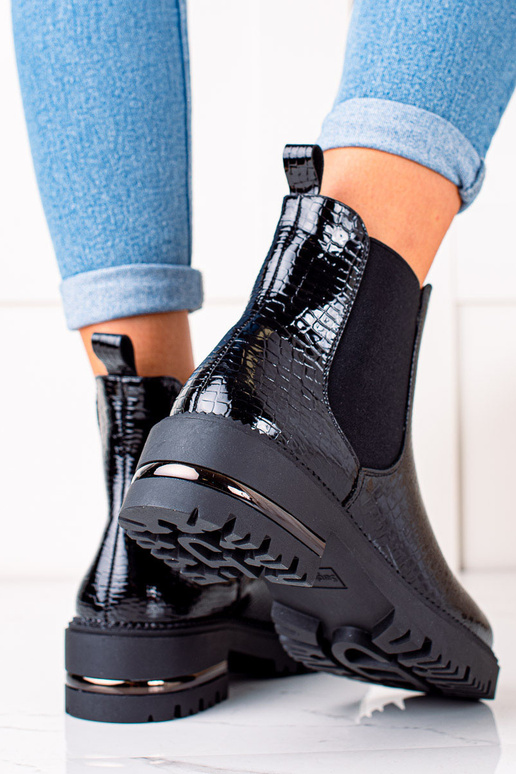 Bota preta estilosa SERGIO LEONE