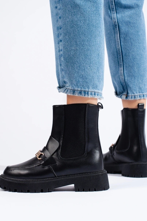 Botas femininas com plataforma em...
