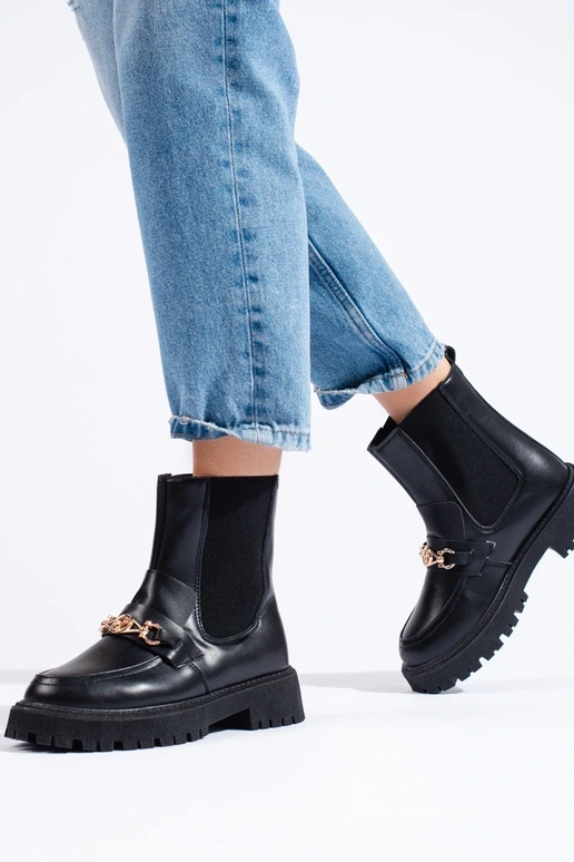 Botas femininas com plataforma em...