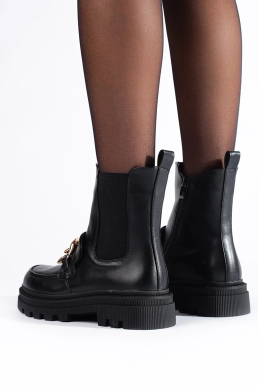 Botins femininos com plataforma e...