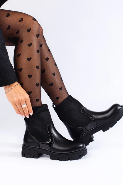 Botins femininos com parte superior...