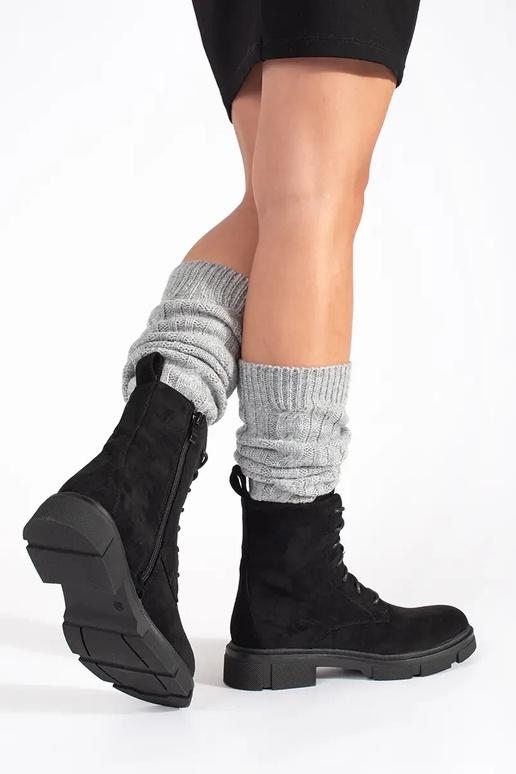 Sapatos femininos de camurça com...