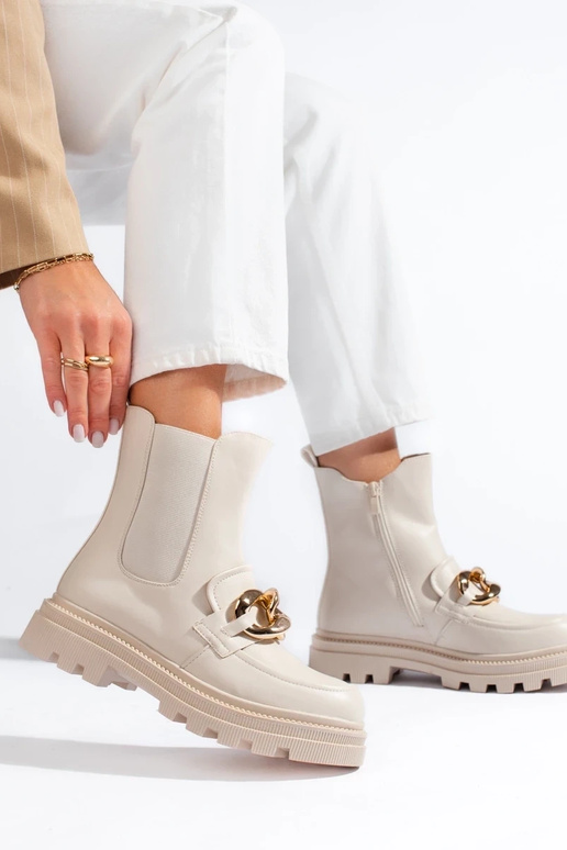 Botas femininas com plataforma na cor...