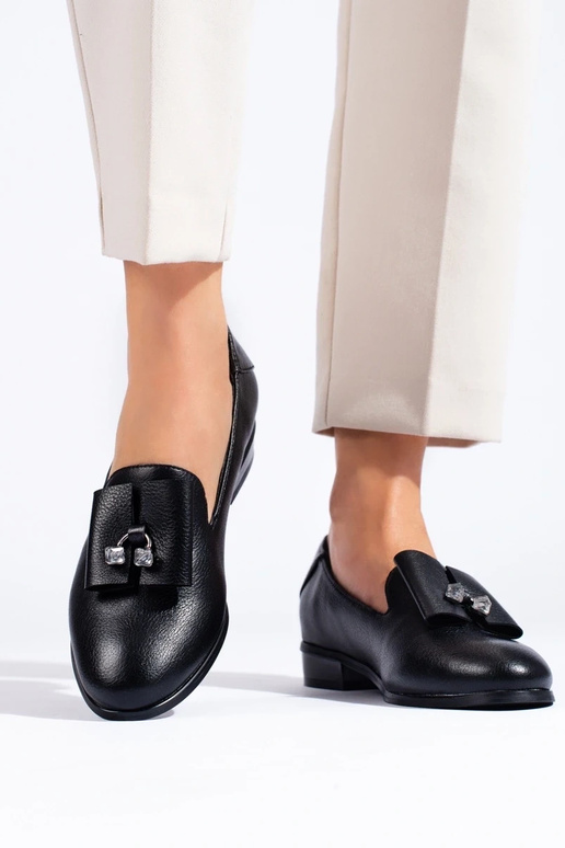 sapatos com cristais Potocki cor preta