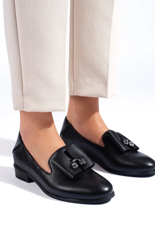 sapatos com cristais Potocki cor preta