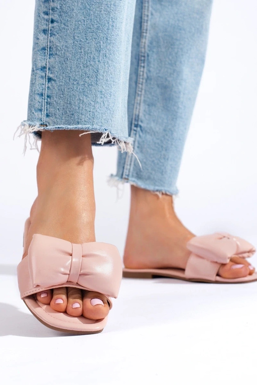 Chinelos rosa com fita Shelovet