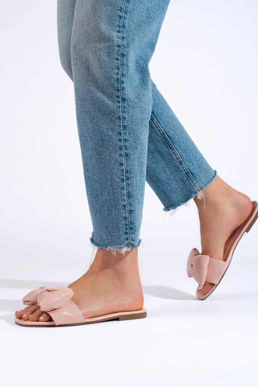 Chinelos rosa com fita Shelovet