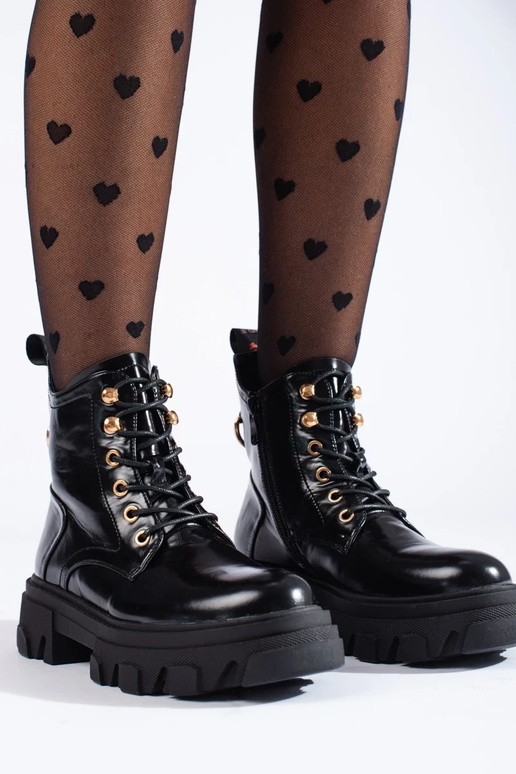 botas femininas com efeito laca em...