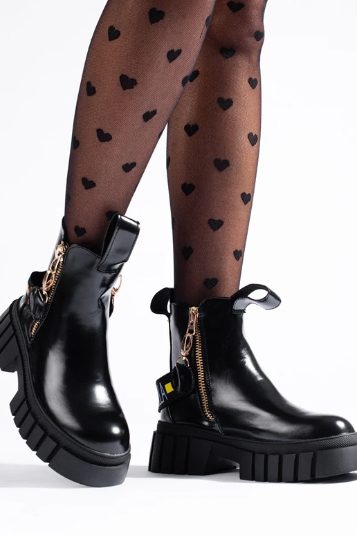 botas pretas com plataforma